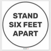 Standfuß neben einem einfachen, großen Fußbodenkre Aufkleber (Blatt)