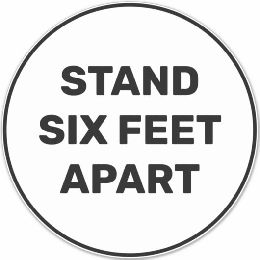 Standfuß neben einem einfachen, großen Fußbodenkre Aufkleber (Vorderseite)