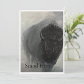 Standhaft Büffel Inspirationskunstkarte (Stehend Vorderseite)