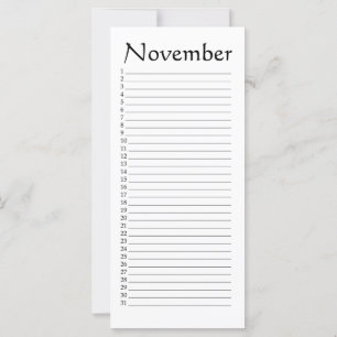 Ständiger Kalender November