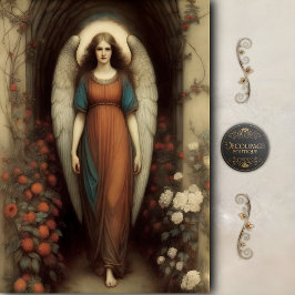 Standing Archway Angel Floral Garden Decoupage Seidenpapier