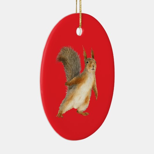 Standing Brown Squirrel Double Sided Keramik Ornament (Rechts)