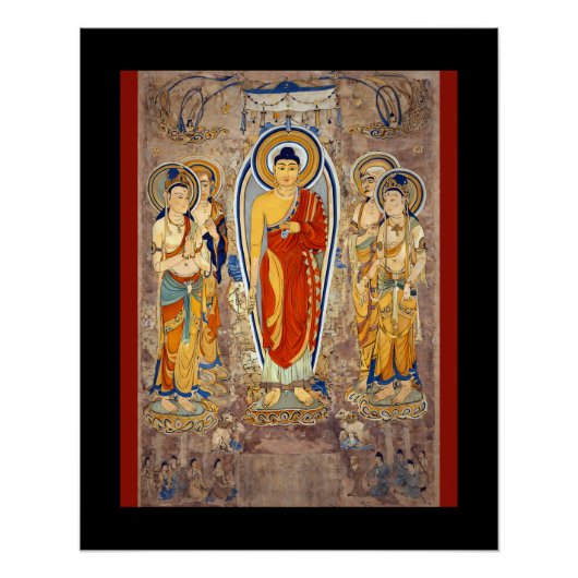 Standing Buddha Tang Dynasty Mogao Caves Silk Road Poster (Vorderseite)