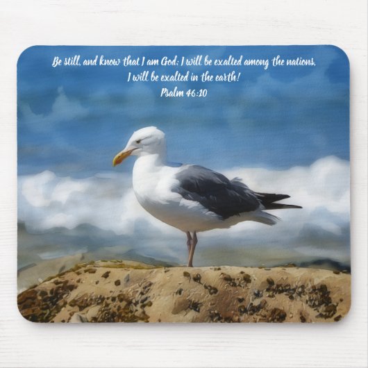 Standing Still Sea Bird Bible Verse Faith Mousepad (Vorne)