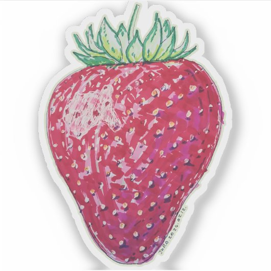 Standing Strawberry Aufkleber (Vorderseite)