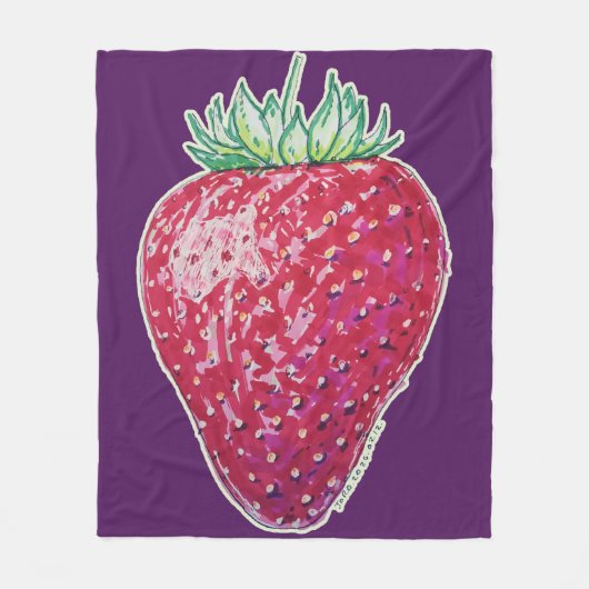 Standing Strawberry Fleecedecke (Vorderseite)