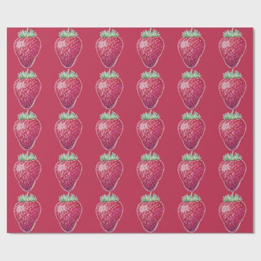 Standing Strawberry Geschenkpapier (Flach)