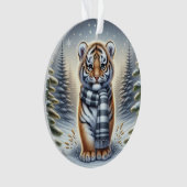 Standing Tiger in Striped Scarf Ornament (Vorderseite)