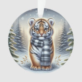 Standing Tiger in Striped Scarf Ornament (Vorderseite)