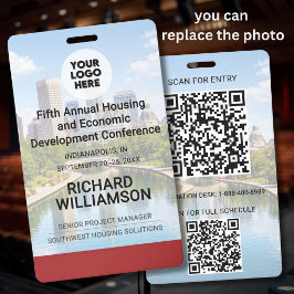 Standort Austauschbares Foto QR Logo Konferenz Ausweis