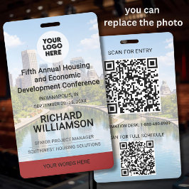 Standort Austauschbares Foto QR Logo Konferenz Ausweis
