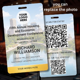 Standort Austauschbares Foto QR Logo Konferenz Ausweis