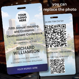 Standort Austauschbares Foto QR Logo Konferenz Ausweis
