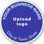 Standort des Unternehmens auf dem Blue Round-Vinyl Aufkleber (Vorderseite)