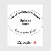 Standort des Unternehmens auf weißem Oval-Form Vin Aufkleber (Blatt)