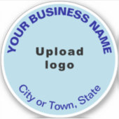 Standort des Unternehmens in hellblauer Vinyl Aufkleber (Vorderseite)