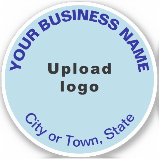 Standort des Unternehmens in hellblauer Vinyl Aufkleber (Vorderseite)