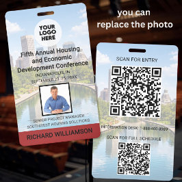 Standort Ersetzbare Fotos QR Logo Konferenz Ausweis