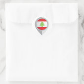 Standortflagge des Libanon-Buttons Runder Aufkleber (Tasche)