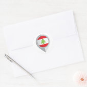 Standortflagge des Libanon-Buttons Runder Aufkleber (Umschlag)