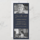 Standrahmen für das Elegant Navy Wedding Foto Save The Date (Rückseite)