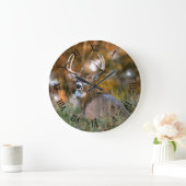 Standruhen in der Wasserfarbe des Herbstes Große Wanduhr (Zuhause)