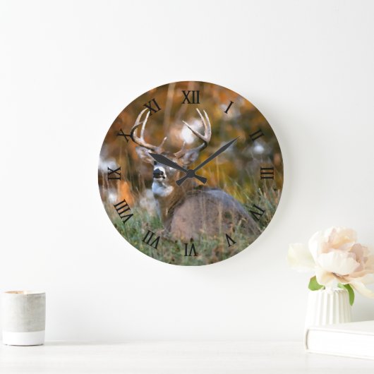 Standruhen in der Wasserfarbe des Herbstes Große Wanduhr (Zuhause)