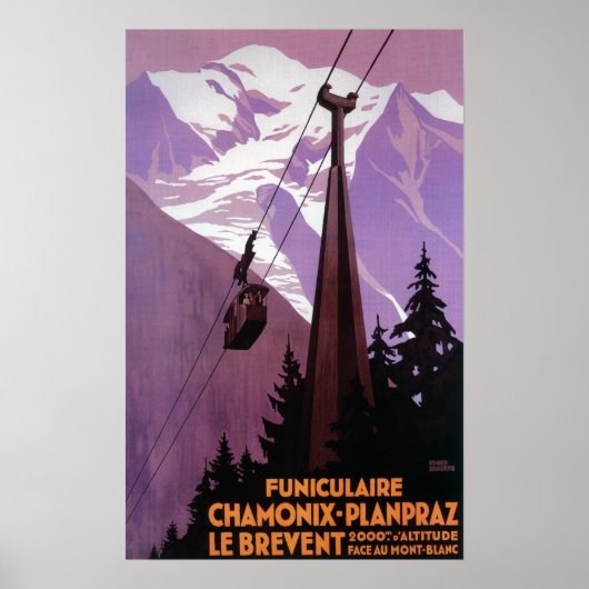 Standseilbahn nach Brevent Mt. Poster (Vorne)