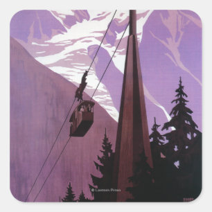 Standseilbahn nach Brevent Mt. Quadratischer Aufkleber
