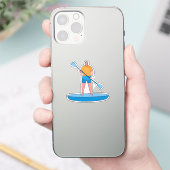 Standup Paddle Board Retro Vintages Design Geschen Aufkleber (Telefon)