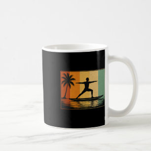 Standup Paddle Board Yoga für Männer Vintage Surfe Kaffeetasse