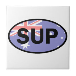 Standup Paddleboard Australia Flag Fliese