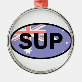 Standup Paddleboard Australia Flag Ornament Aus Metall