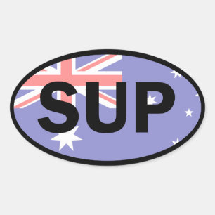 Standup Paddleboard Australia Flag Ovaler Aufkleber