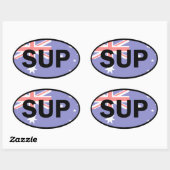 Standup Paddleboard Australia Flag Ovaler Aufkleber (Blatt)