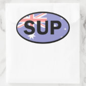Standup Paddleboard Australia Flag Ovaler Aufkleber (Tasche)