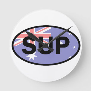 Standup Paddleboard Australia Flag Runde Wanduhr