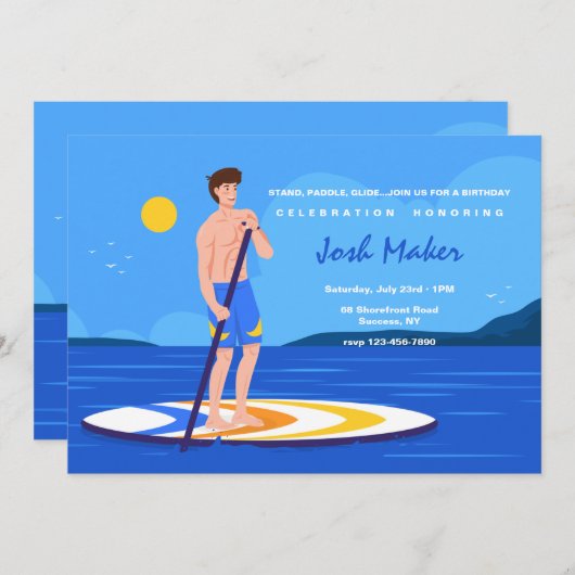 Standup Paddleboard Einladung (Vorne/Hinten)