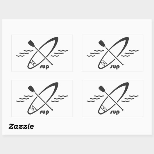 Standup Paddleboarding Rechteckiger Aufkleber (Blatt)