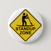 Standup Paddleboarding Zone Road Sign Button (Vorderseite)