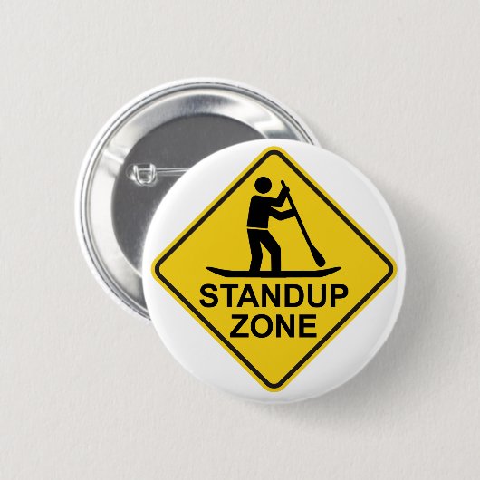 Standup Paddleboarding Zone Road Sign Button (Vorne & Hinten)
