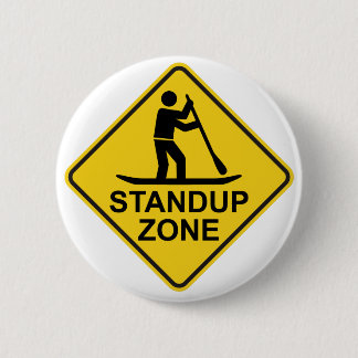 Standup Paddleboarding Zone Road Sign Button