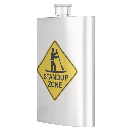 Standup Paddleboarding Zone Road Sign Flachmann (Links)