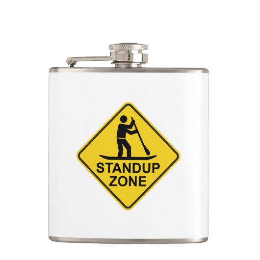 Standup Paddleboarding Zone Road Sign Flachmann (Vorderseite)