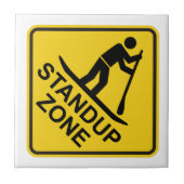 Standup Paddleboarding Zone Road Sign Fliese (Vorderseite)