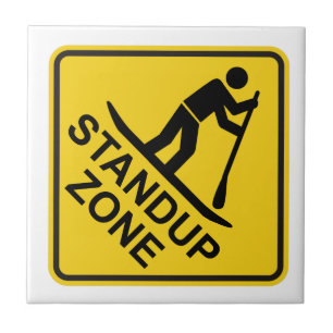 Standup Paddleboarding Zone Road Sign Fliese