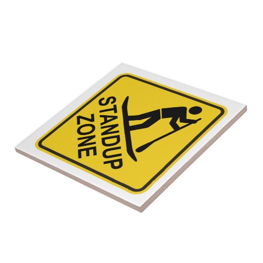 Standup Paddleboarding Zone Road Sign Fliese (Seite)