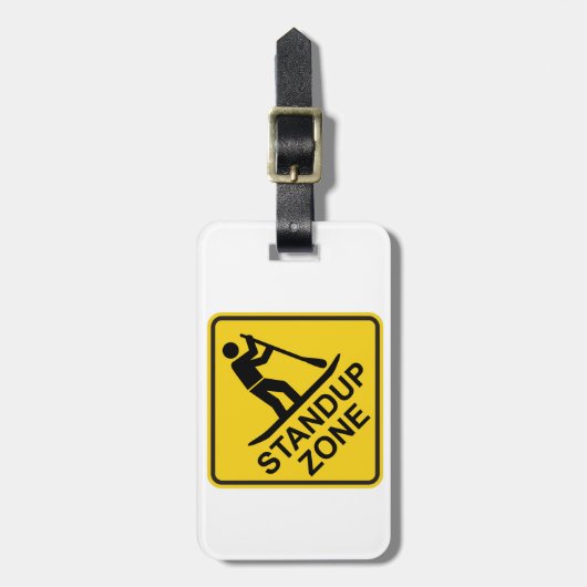 Standup Paddleboarding Zone Road Sign Gepäckanhänger (Vorderseite vertikal)