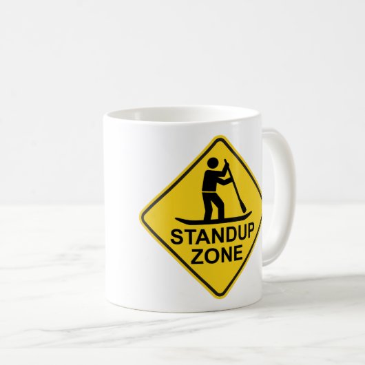 Standup Paddleboarding Zone Road Sign Kaffeetasse (VorderseiteRechts)