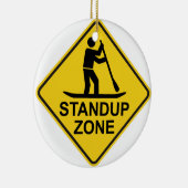Standup Paddleboarding Zone Road Sign Keramikornament (Rechts)